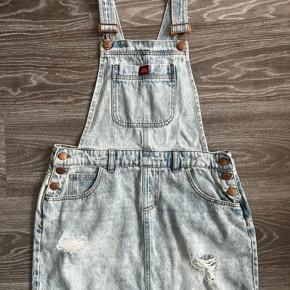 Dickies Lightwash Denim Overall Skirt